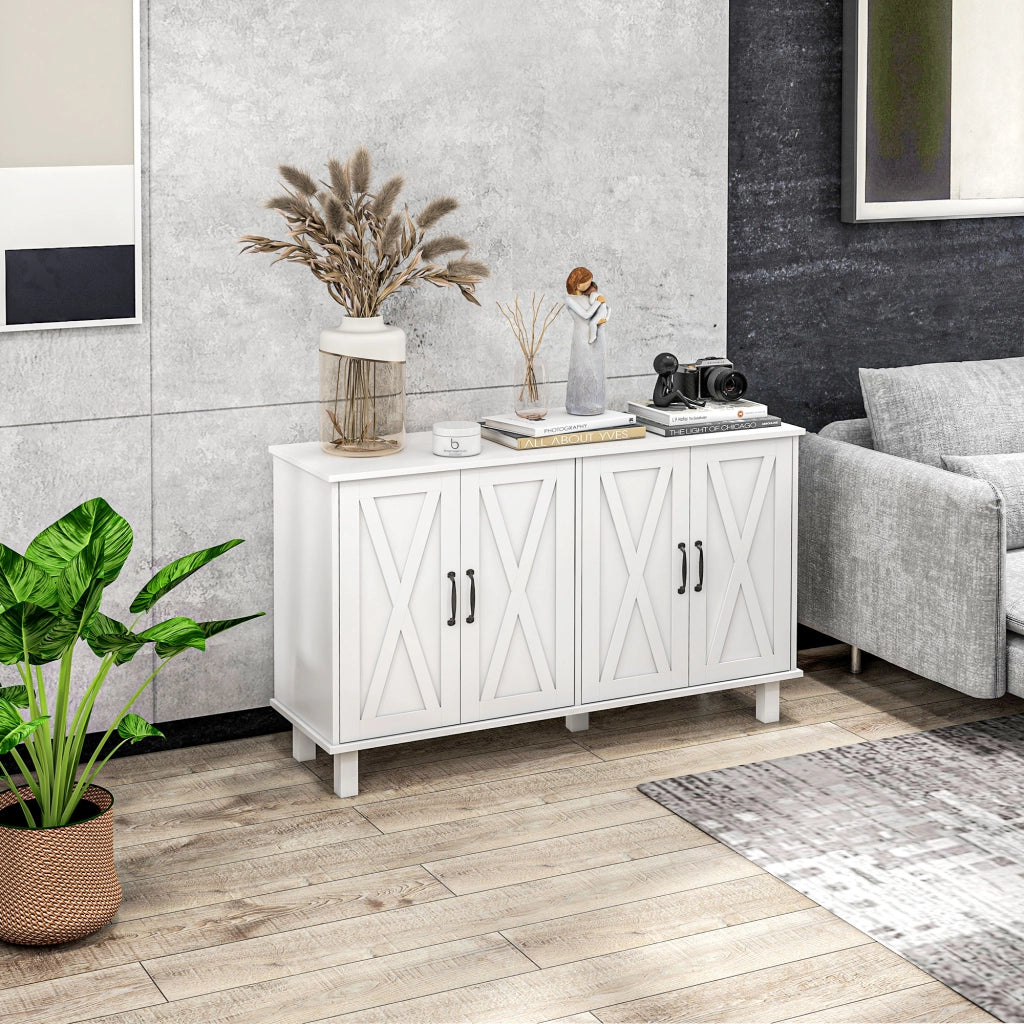Scaffale Multiuso 4 Livelli ¨C Xylo ¨C Bianco MDF 120x37x75cm