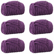 Coperte da Pile 6 pz Viola 200 x 150 cm Panno