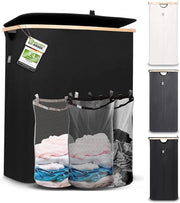 Cassa da lavaggio 150 litri - lavatrice a 3 cassetti - nero bambù