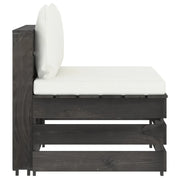 Divano Centrale Modulare con Cuscini-Sofa Modulare-Divanetto in Legno Impregnato Grigio 907084