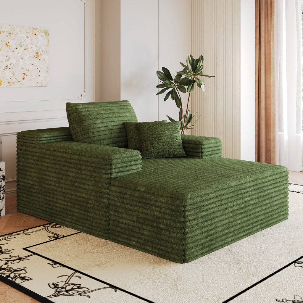 DIVANO Chaise longue 115 x 159 cm in tessuto verde