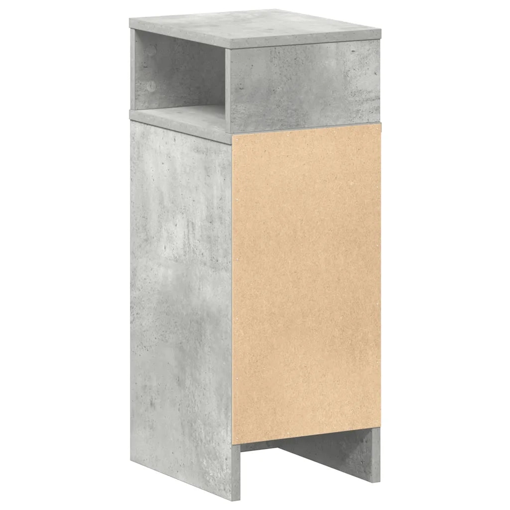 Comodino con cassetto-Tavolino da notte Grigio Cemento 25x31x66 cm