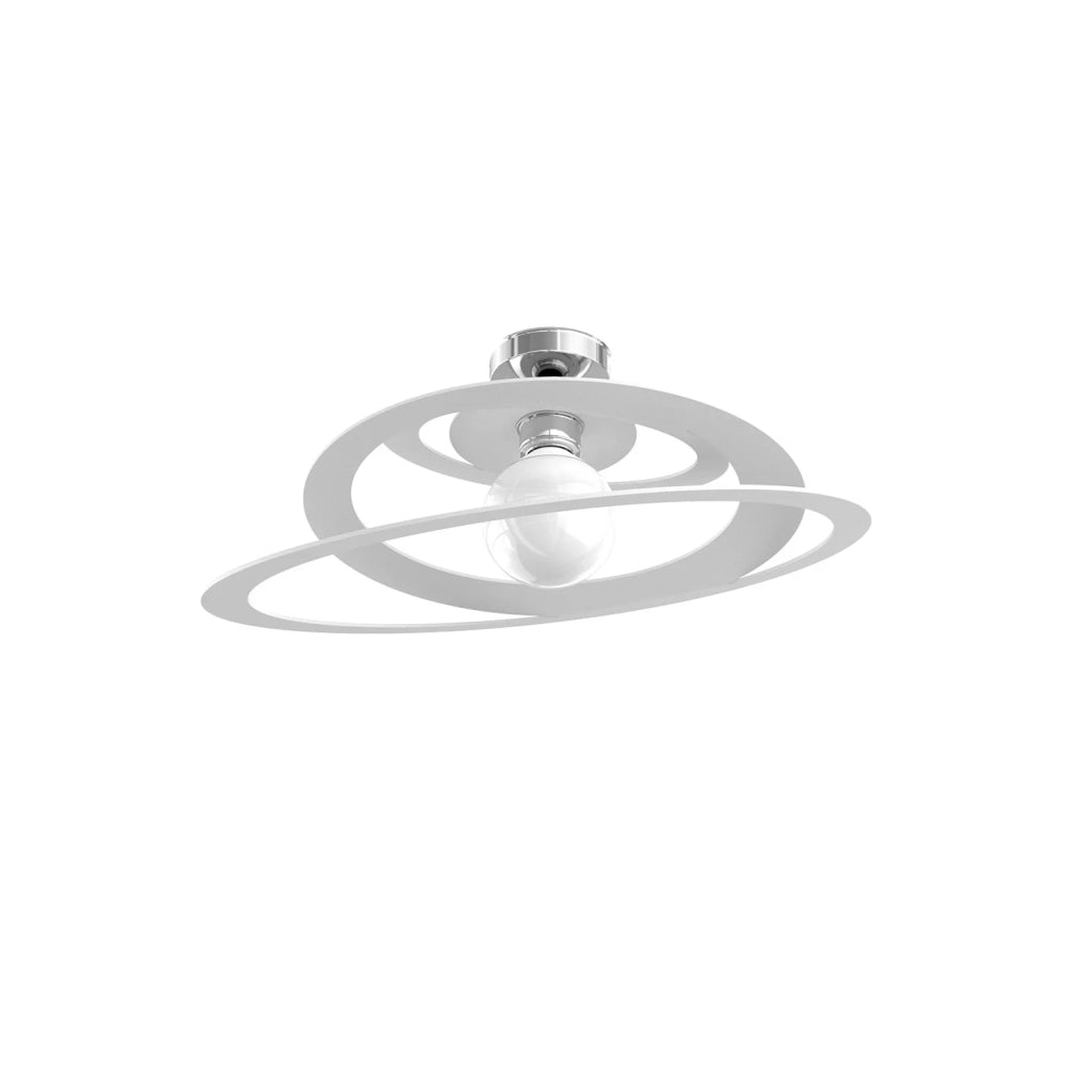Plafoniera Industrial-Minimal Bungee Metallo Bianco 1 Luce E27 D50Cm