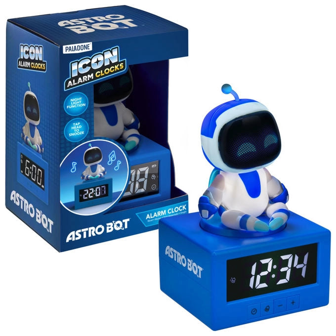 Paladone sveglia Astro Bot, luce notturna, funzione snooze, in PVC, PlayStation, 17 cm