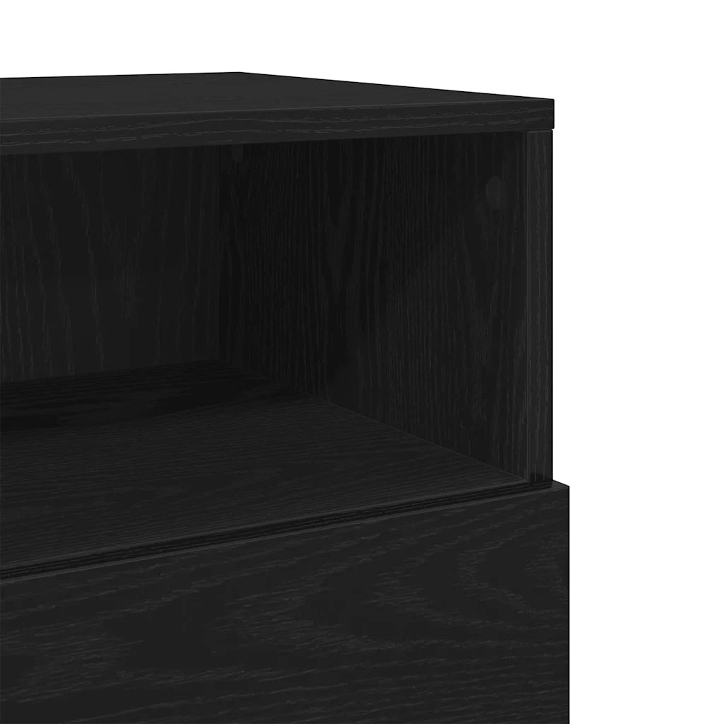 Comodino con 2 Cassetti Nero 36x36x68 cm 858580