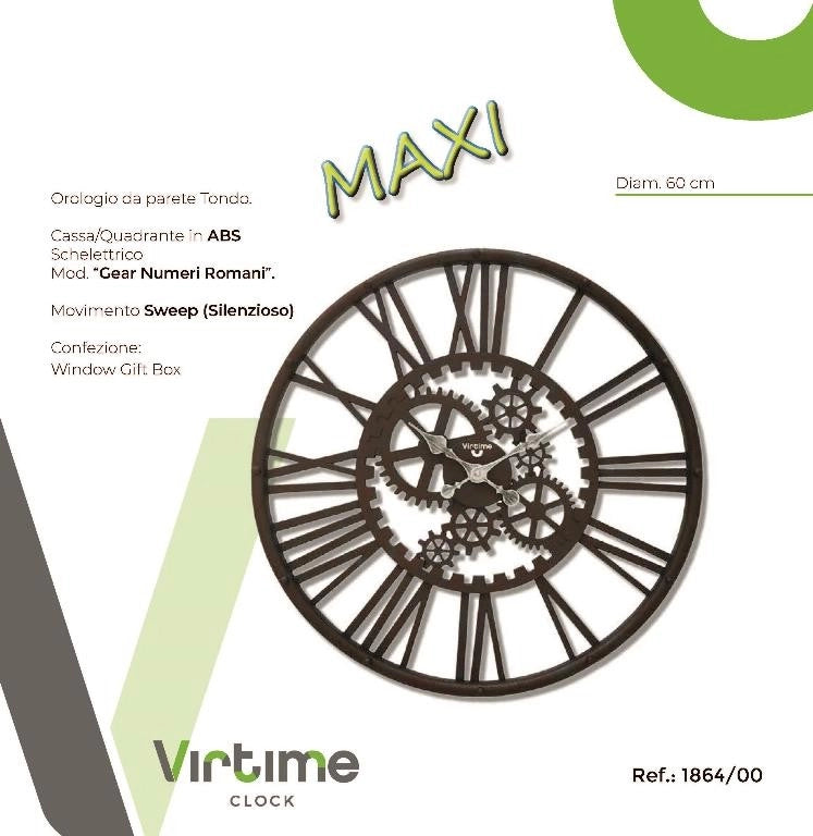 Orologio da Parete Maxi Numeri Romani 60 cm Virtime