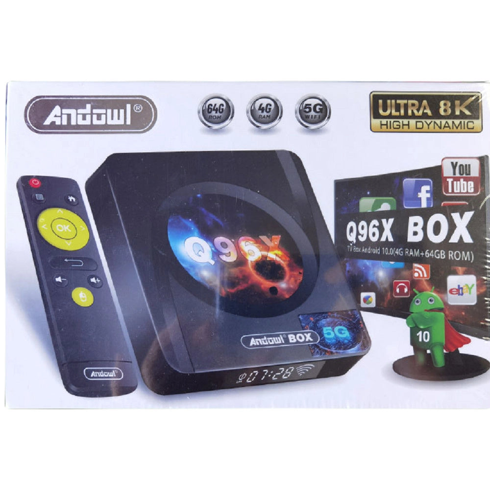 Trade Shop - Tv Smart Box 8k Android 10 Wifi 64g Rete 5g Con Telecomando Box Bluethoot Q96x -
