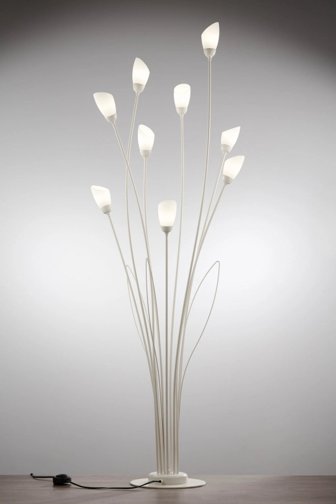 Lampada da terra GLORIOSA Jupiter sabbia-grigio 9xG9