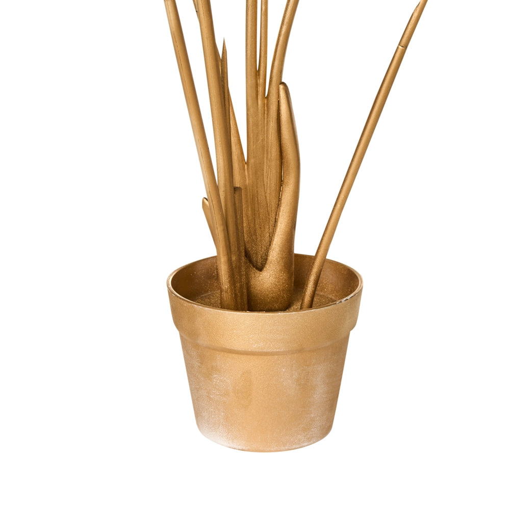 Pianta artificiale in vaso in plastica dorata 123 cm ambienti stile moderno