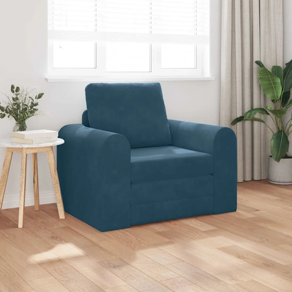 Divano Letto-Sofa Letto-Daybed Blu 98 x 71 x 83 cm Velluto