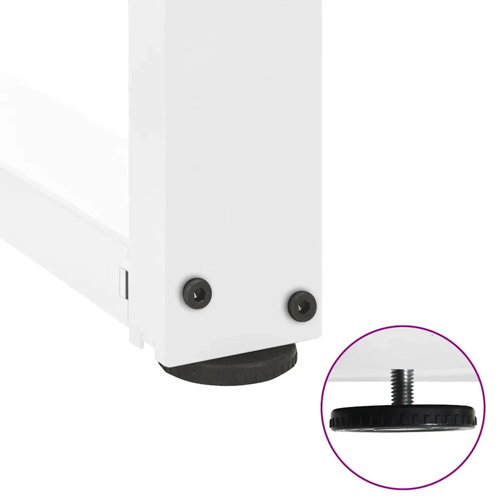 Gambe per tavolo da pranzo a forma di T 2 pz | Piede del tavolo bianche 50x35x(72-73) cm in acciaio