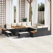 Set Divano da Giardino con cuscino 13 pcs Nero e Crema 3363355