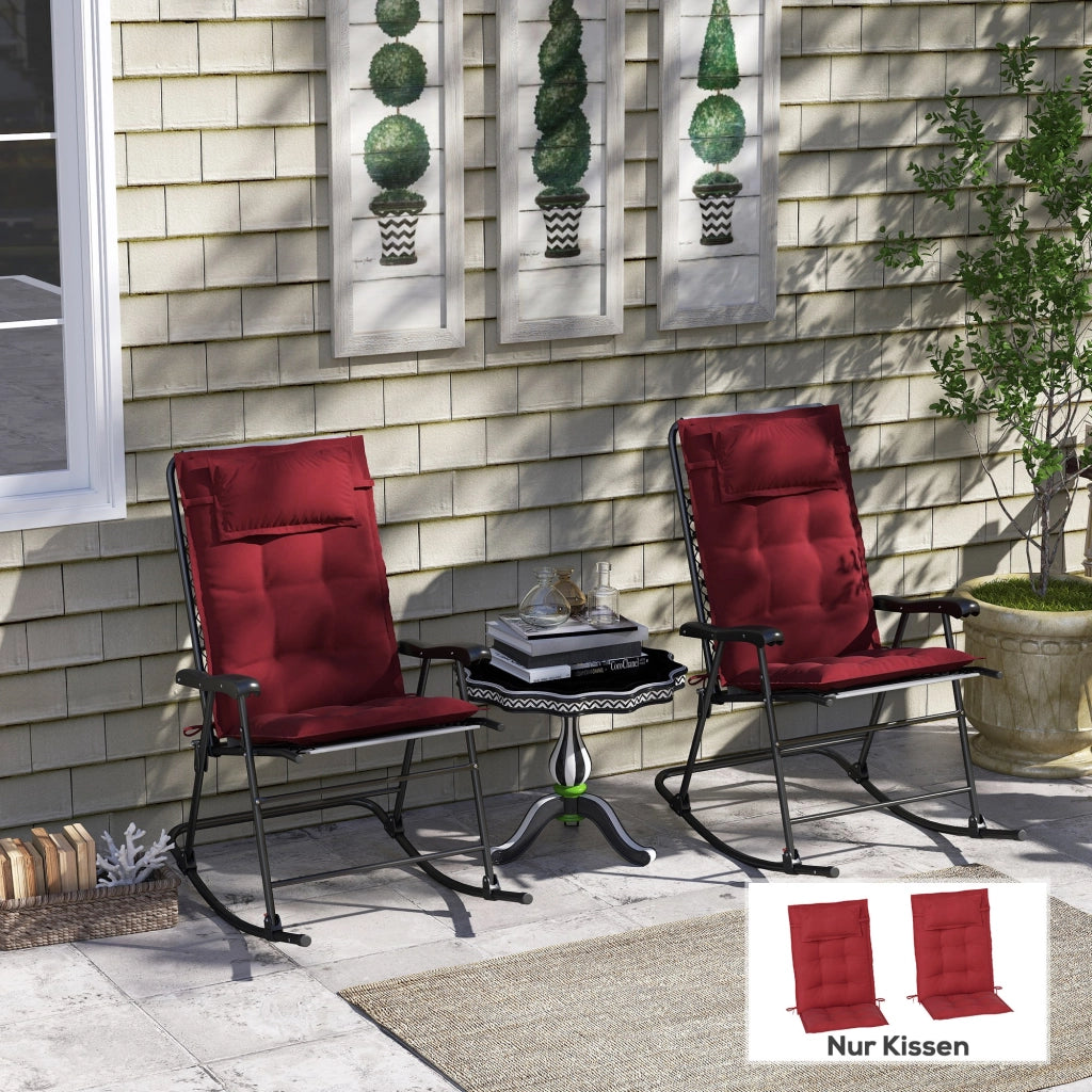 Set Cuscini per Lettino Sole Polipropilene ¨C Minimal ¨C 50x116x5 cm, Rosso Bordo
