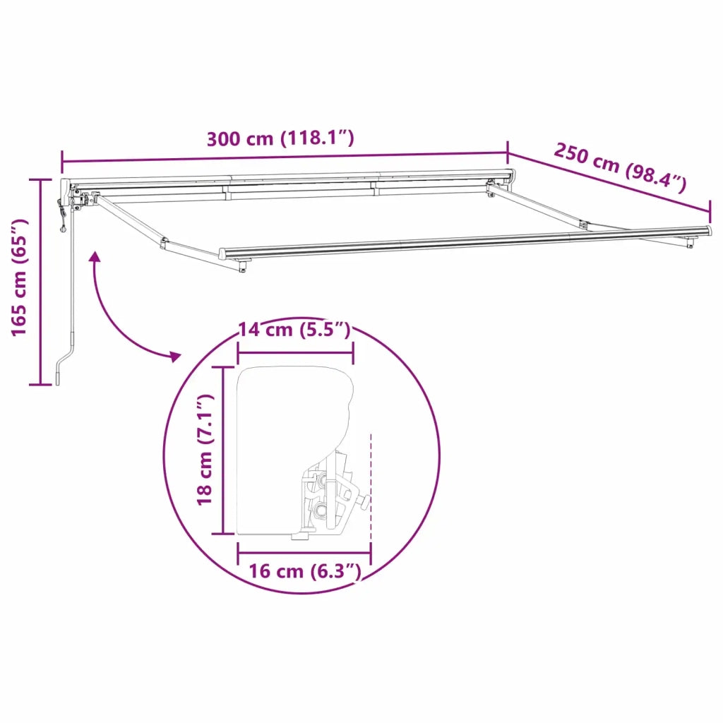 Struttura della tenda elettrica retrattile Bianco 3 x 2,5 m 42024818