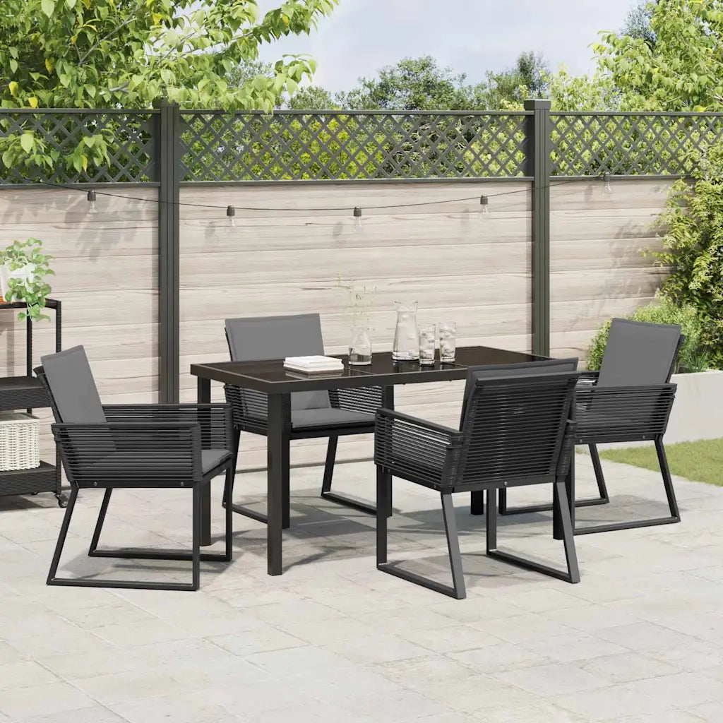 Set da Pranzo per Giardino 5 pcs Nero 3379319