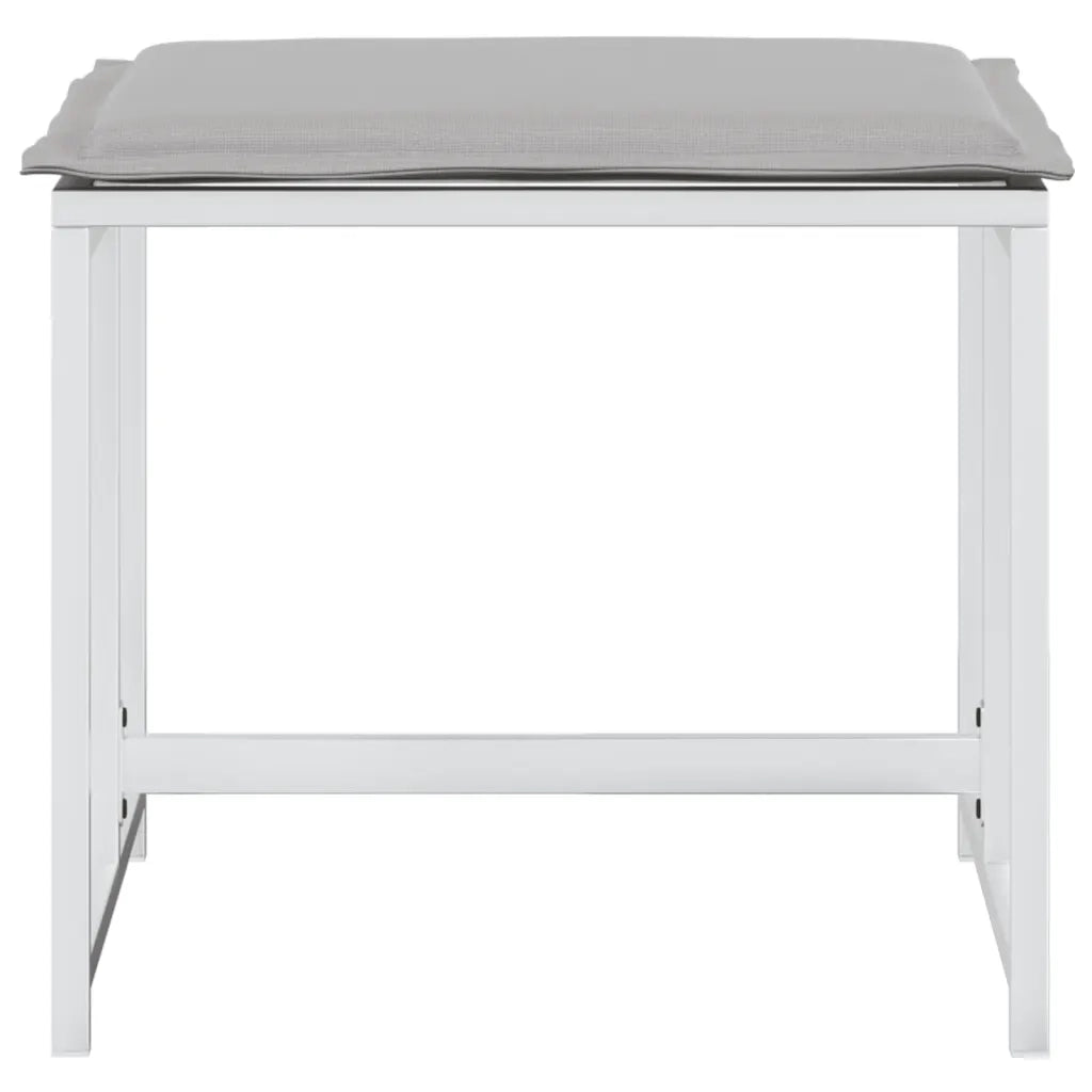 Sgabelli Giardino con Cuscini 4 pz Bianchi Acciaio e Textilene 4008588
