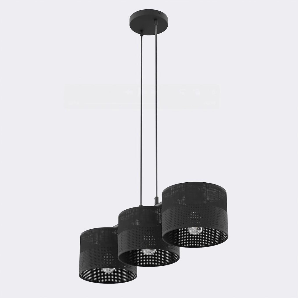 Lampada sospesa KARBON nera 3xE27 Emibig