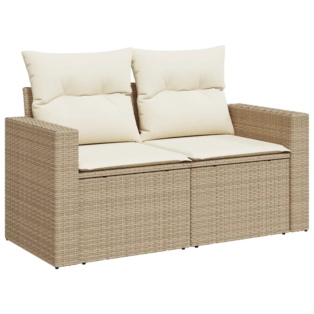 Set Divano da Giardino 6 pz con Cuscini Beige in Polyrattan 3325374