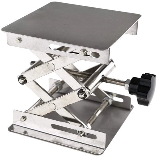 Sollevatore Laboratorio Adattabile - RVS - Elevatore a Scalone - Regolazione di Altezza - 150 mm - 3 kg di Capacità di Carico