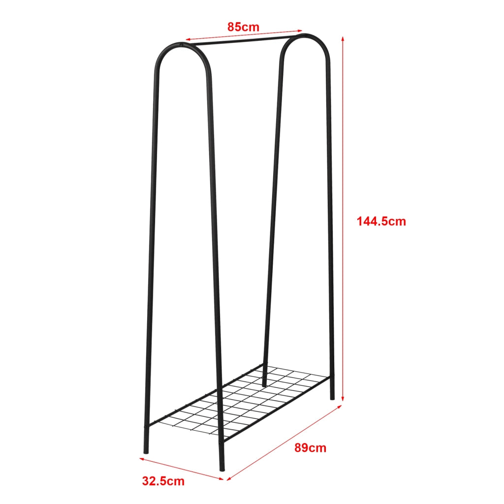 Appendiabiti con superficie di appoggio 144,5 x 89 x 32,5 cm nero 03_0008137