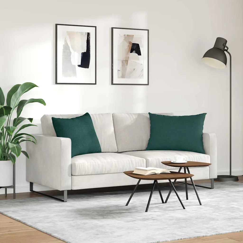 Cuscini da Divano 2 pz | Cuscini per sedie Verde Scuro 70 x 50 cm Tessuto