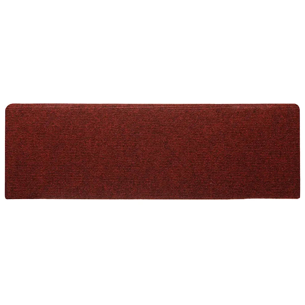 Tappetini per scale autoadesivi 30 pz 65x21x4 cm Bordeaux Rosso Bordo rettangolare 3365695