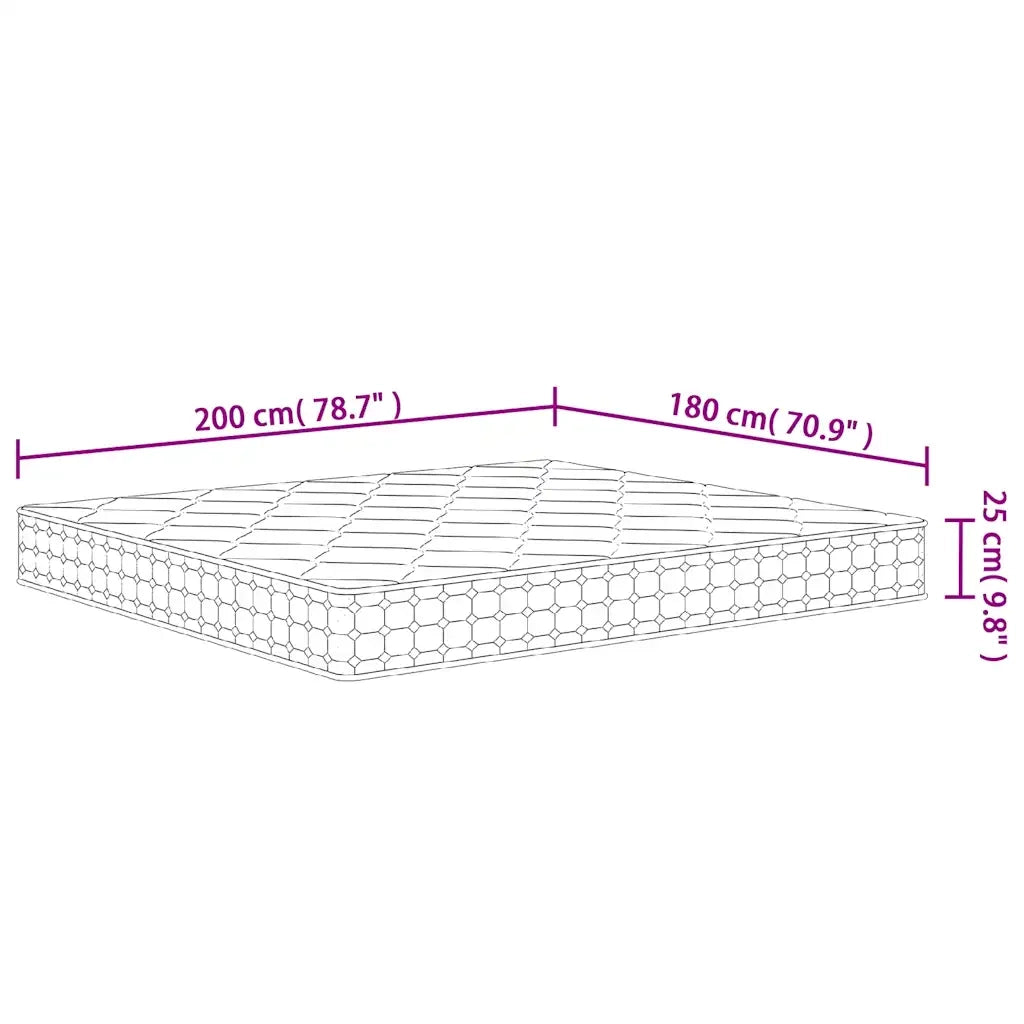 Materasso a Molle Insacchettate Medio Rigido 180x200 cm 3206420