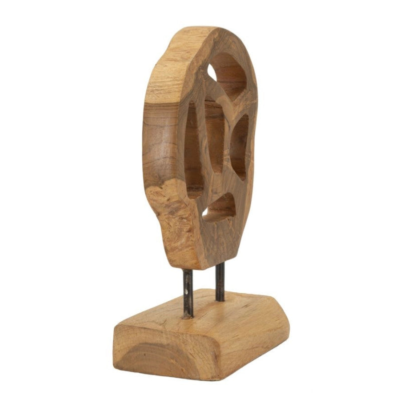 Scultura Lubang In Teak Riciclato cm 18x10x27 (pezzi Unici - Non Ripiani In Serie)