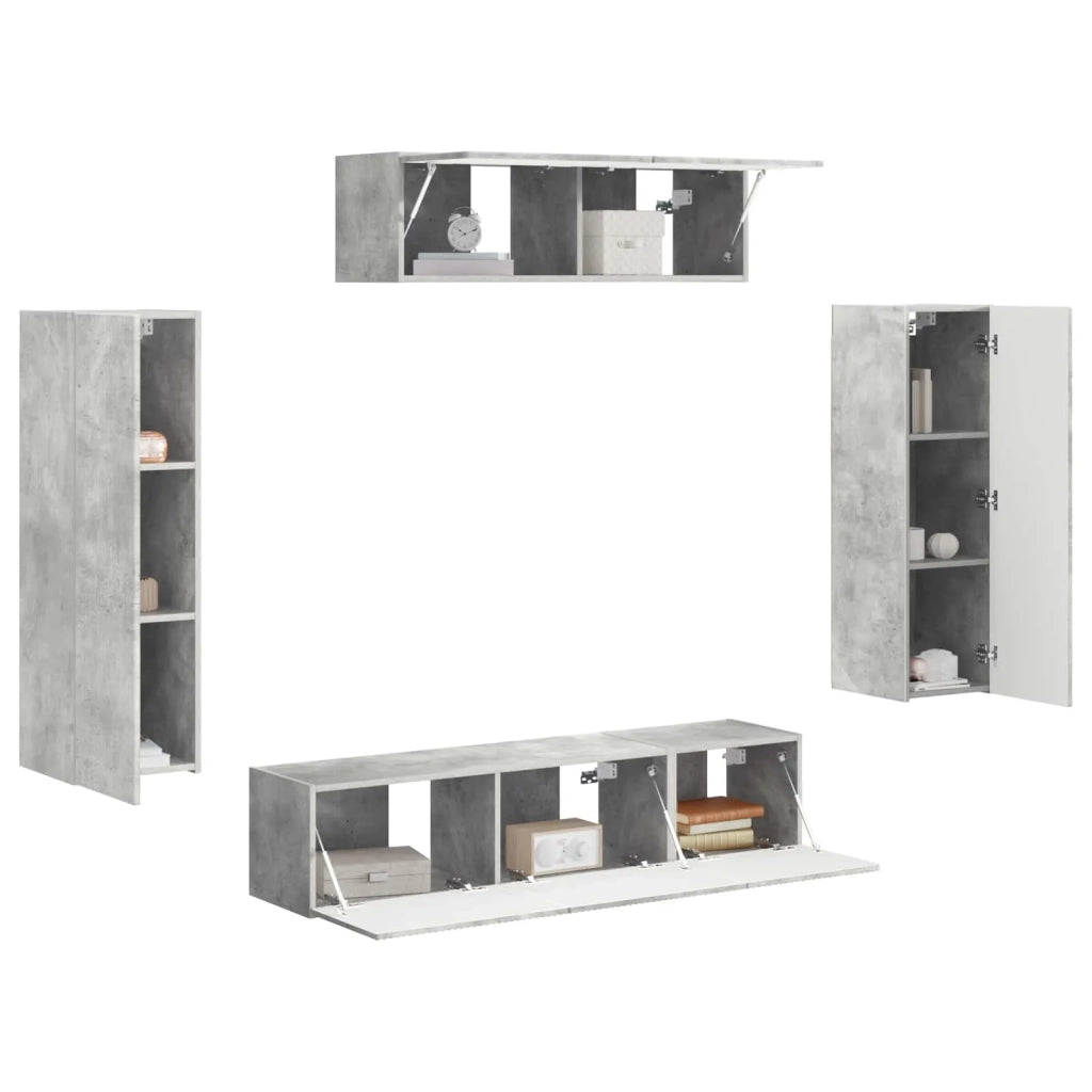 Mobile TV 5 pcs Grigio cemento 3409171