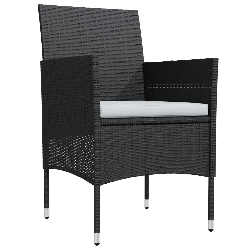 Set da Pranzo da Giardino 7 pz con Cuscini Nero 3099308