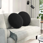 Cuscini per Seduta 2 pcs Nero Ø50 x 19 cm Velluto 42014180