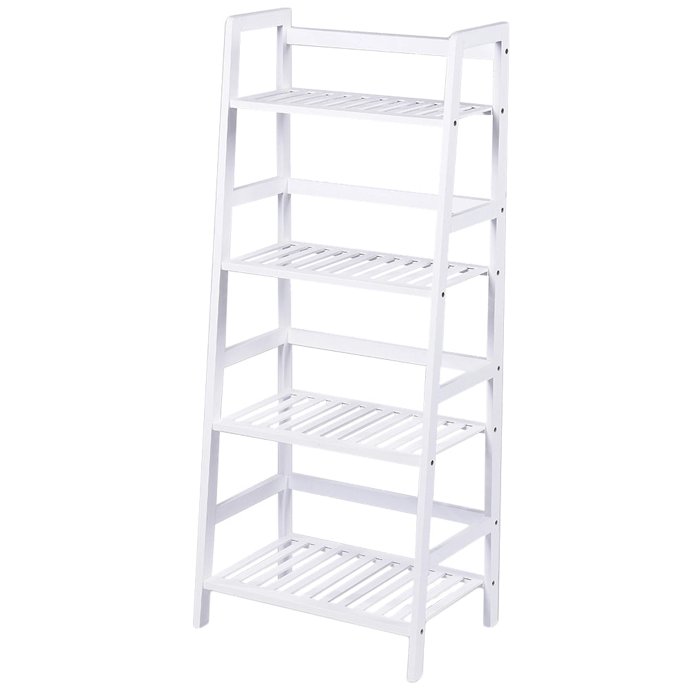Libreria Scaffale Multiuso in Legno di Bambu 4 Ripiani 116x48x32cm Casa Ufficio