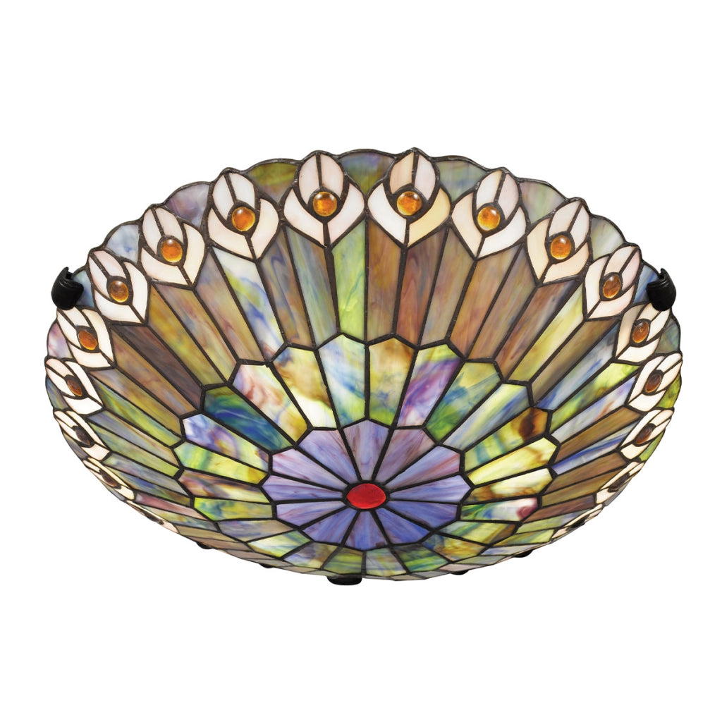 Plafoniera Tiffany Watkins Quoizel 42cm multicolore 2xE27