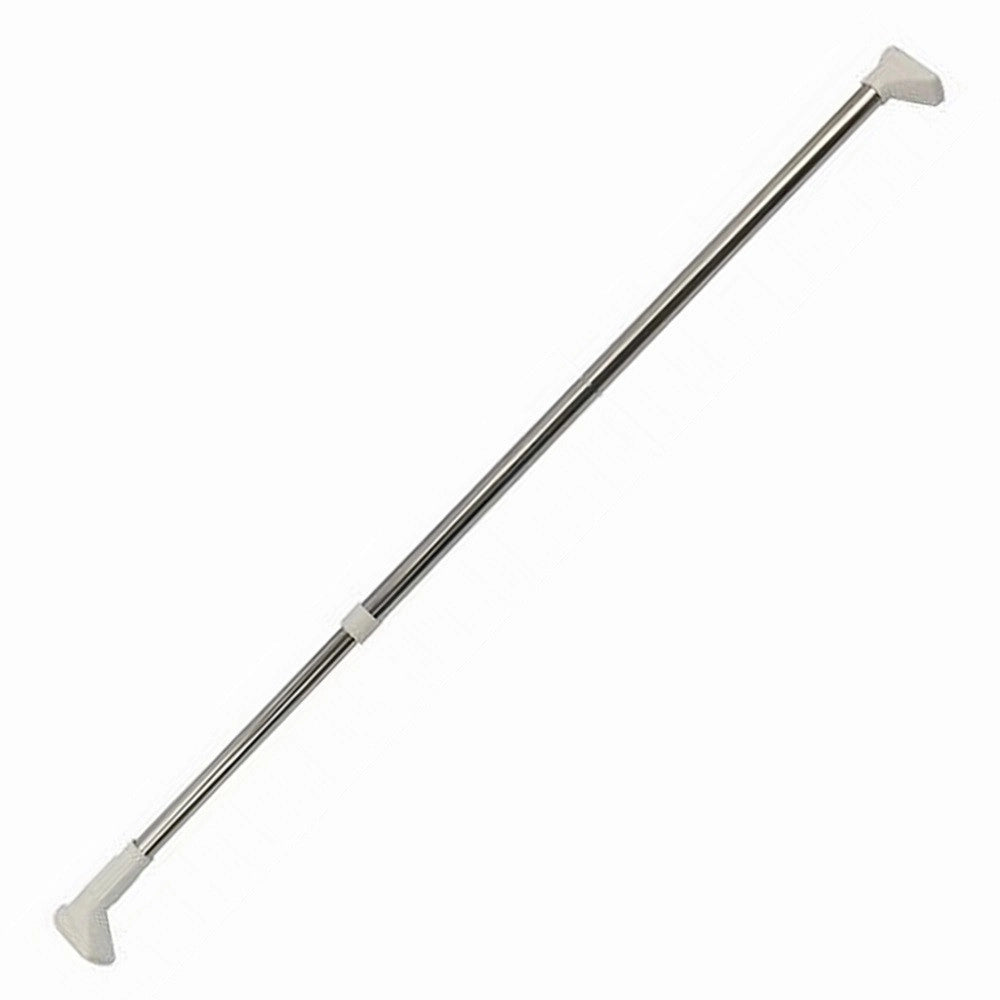 Trade Shop - Bastone Asta Tenda Doccia Barra Telescopico 70-120cm Alluminio Piedini Bianchi 59796 -