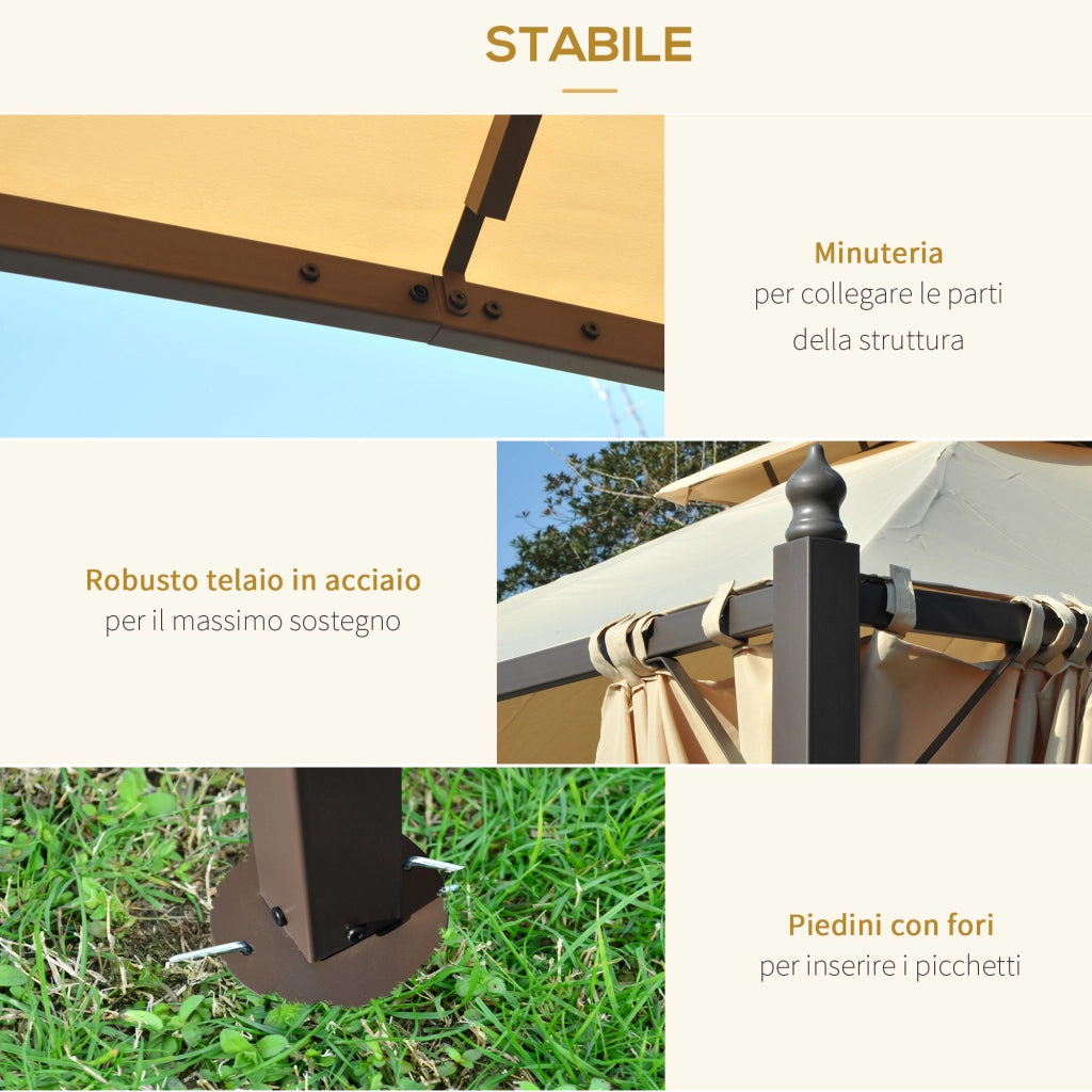 Gazebo da Giardino 3x3m ¨C Minimal ¨C Beige