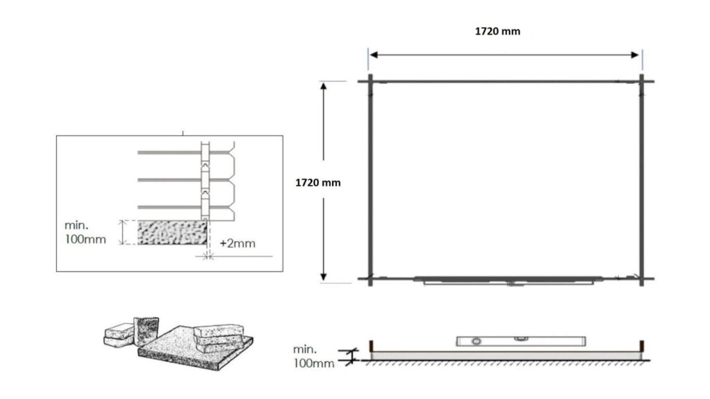 Casetta da giardino in legno - 3.61m2 - 1.9x1.9m - 28mm - colore: naturale - DOM593 - ALTANKA