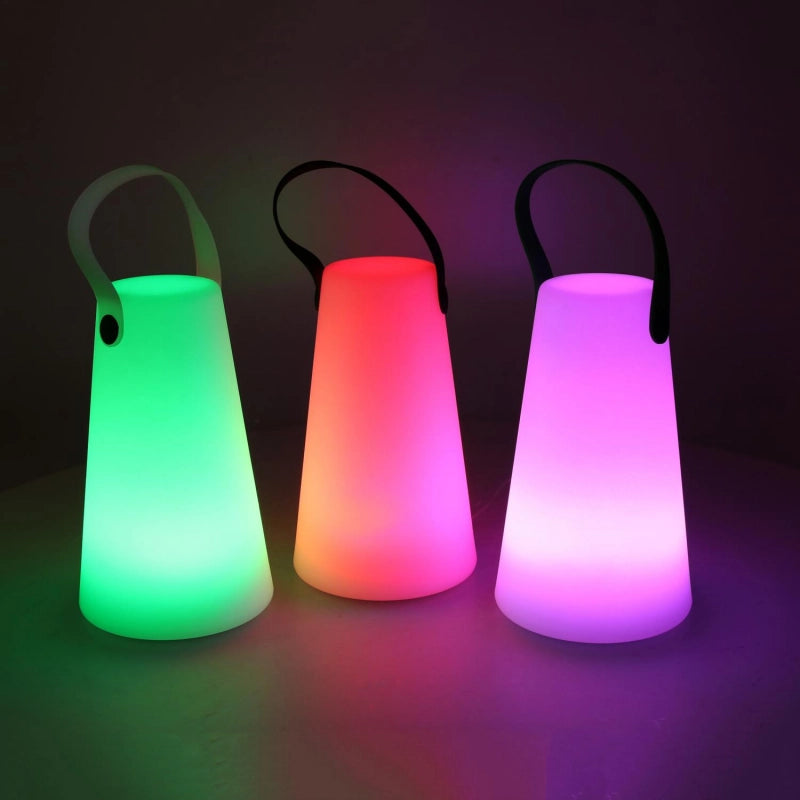 Lampada led plastica ricaricabile multicolor tondo cm ø12h20