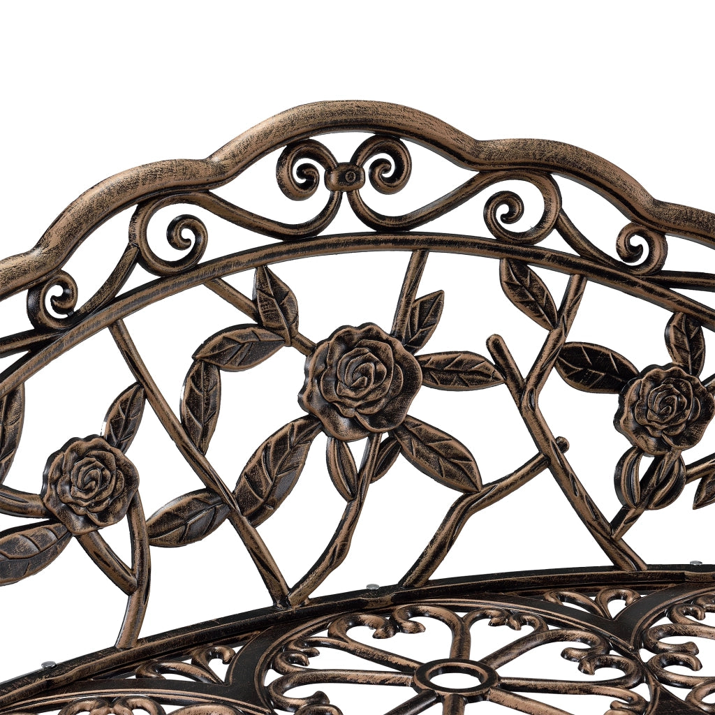 Panca da Giardino Monfalcone Panchina Decorativa con Motivi Floreali - Bronzo casa.pro