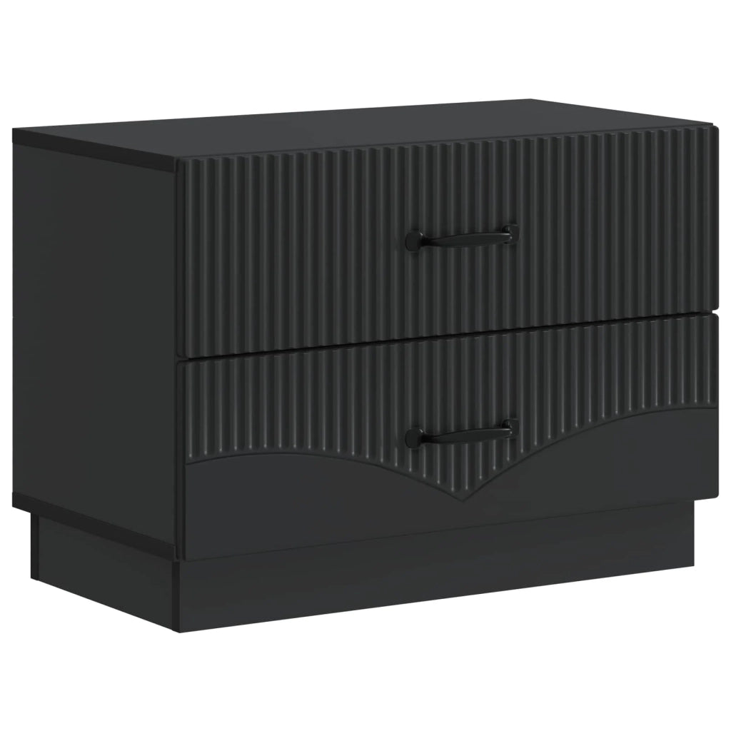 Comodino | Armadio da Notte | Mobiletto da notte Nero 62 x 34,5 x 44,5 cm Legno ingegnerizzato