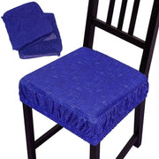 Trade Shop - Set 6 Coprisedia Cuscini Con Fascia Elastica Per Sedie Imbottito Sfoderabile - Blu