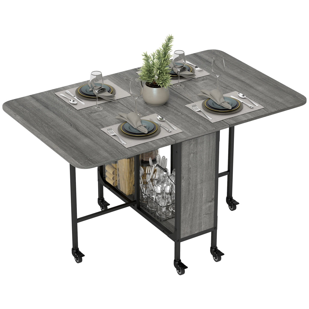 Tavolo da pranzo allungabile pieghevole ¨C Minimal ¨C Grigio 90x90x75 cm