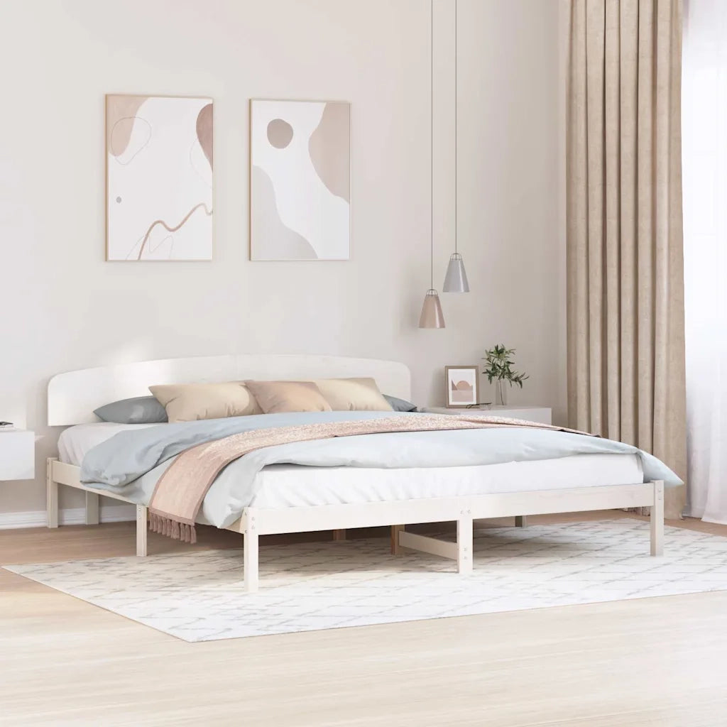 Struttura del letto Bianco 200 x 200 cm Pino massello