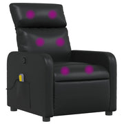 Poltrona Massaggiante | Sedia Relax Reclinabile Nera in Similpelle