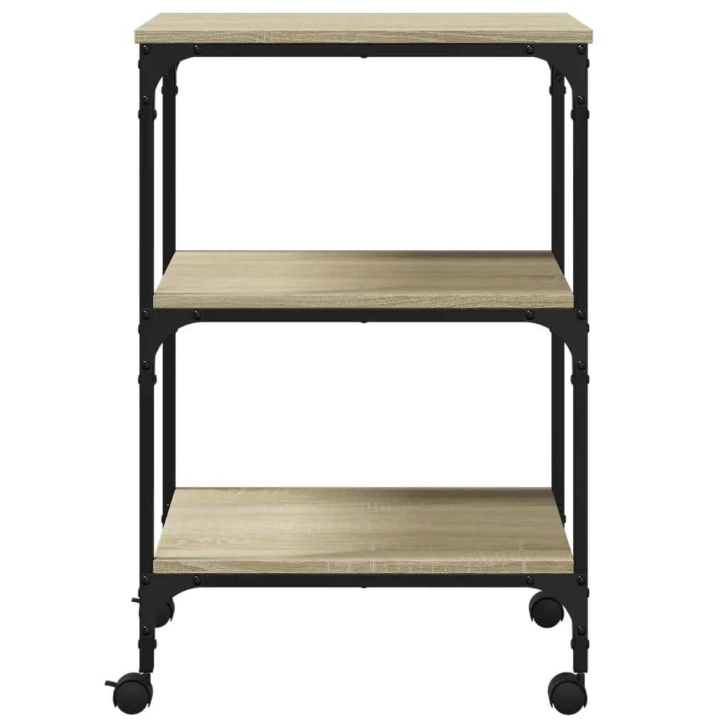 Supporto per stampante scrivania mobile Sonoma a 3 ripiani 50 x 41 x 75 cm marrone 02_0044721