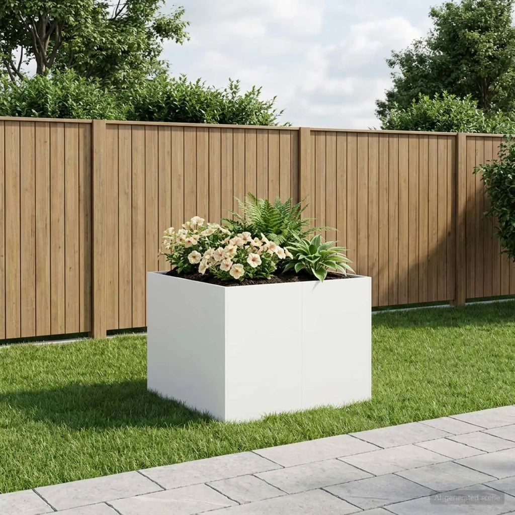 Vaso da giardino Bianco 80 x 80 x 60 cm 8005919