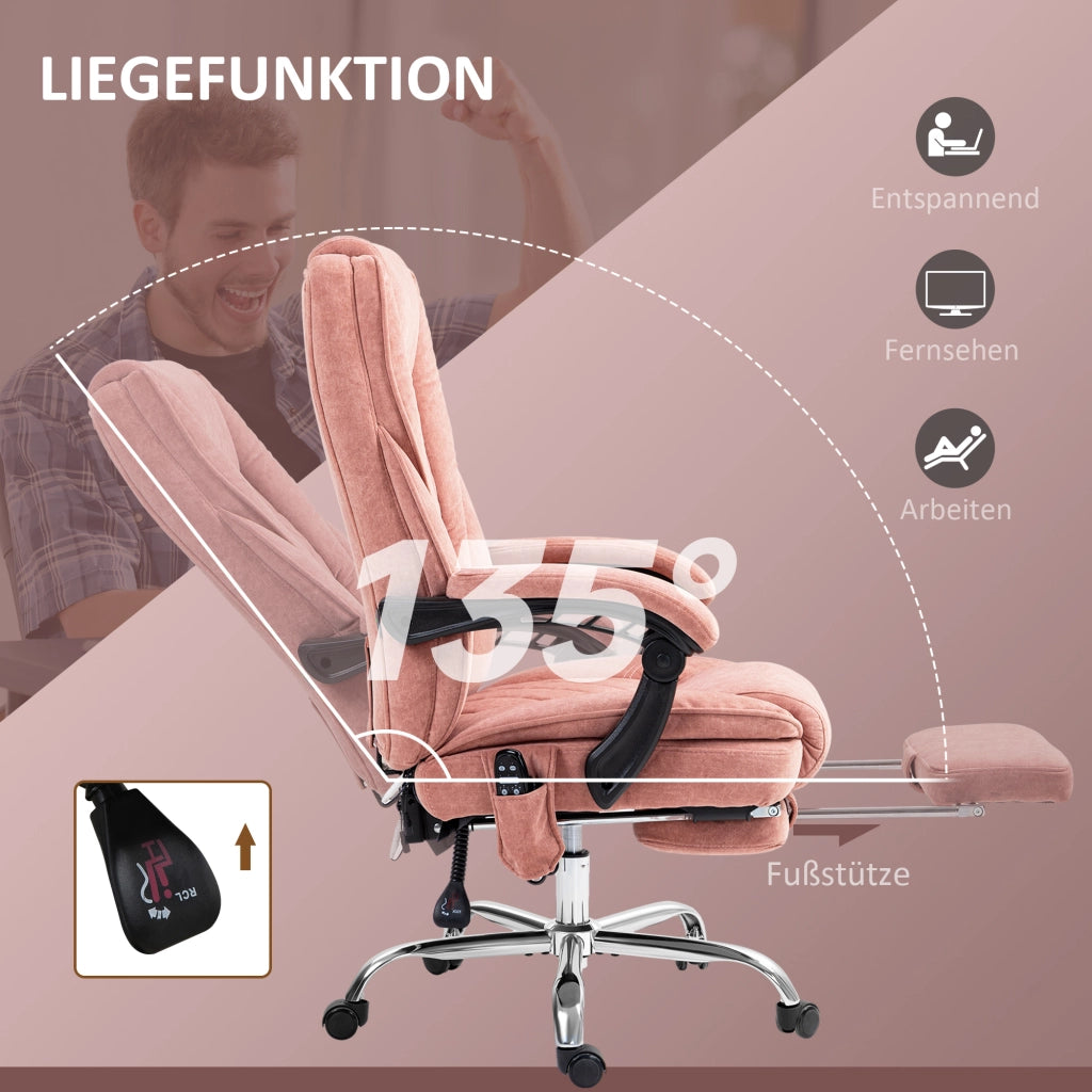Sedia da ufficio ergonomica con schienale, braccioli e rotelle ¨C Minimal ¨C rosa