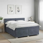 Letto box spring con materasso Grigio Scuro 160 x 200 cm 3450741