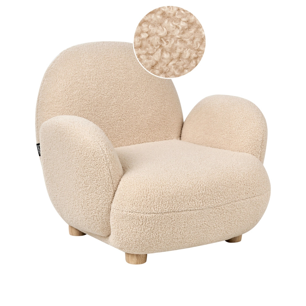Poltrona per bambini con gambe in legno beige cemeretta
