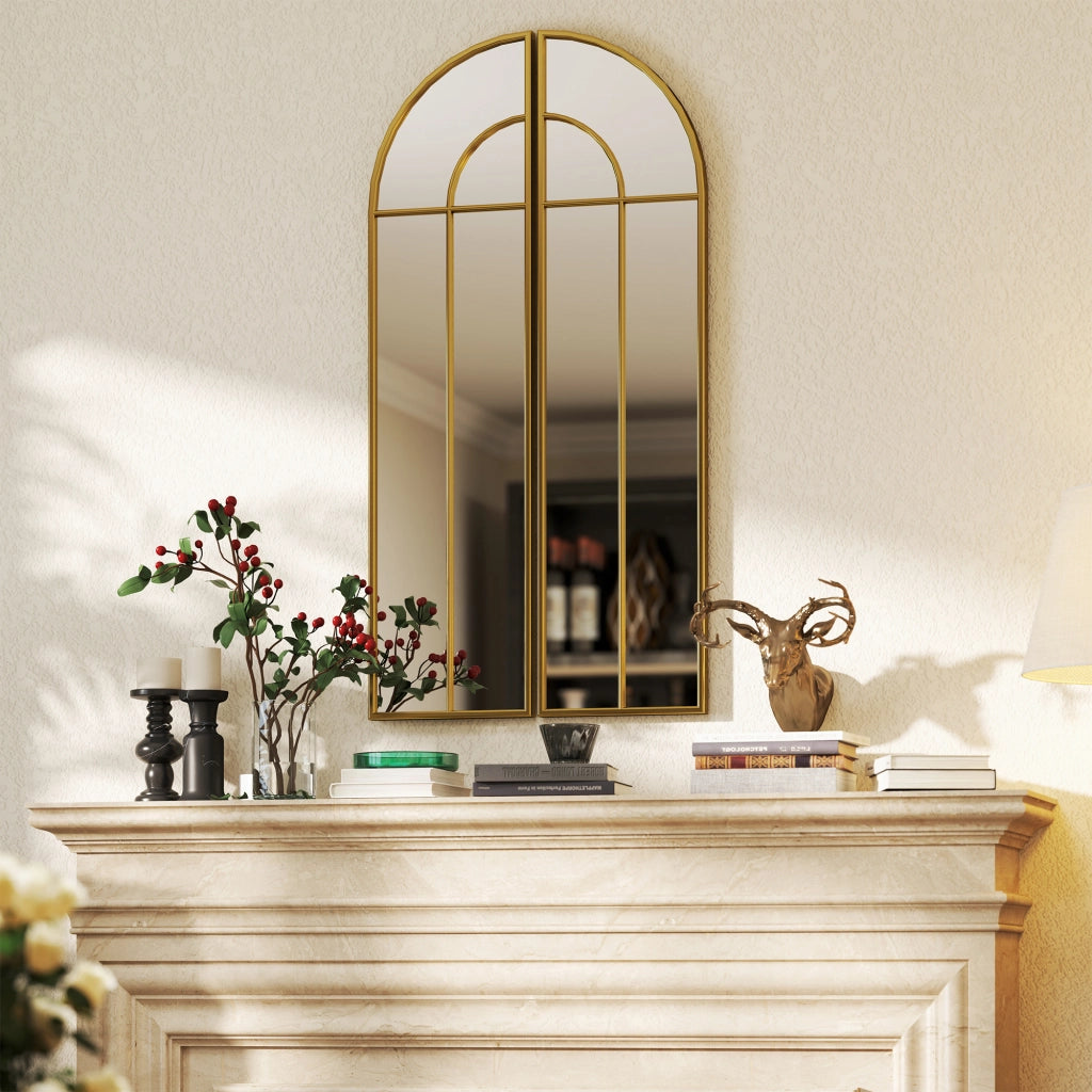 Specchio da Parete Arco Dorato ¨C Xylo ¨C 2 Pezzi 30x120 cm