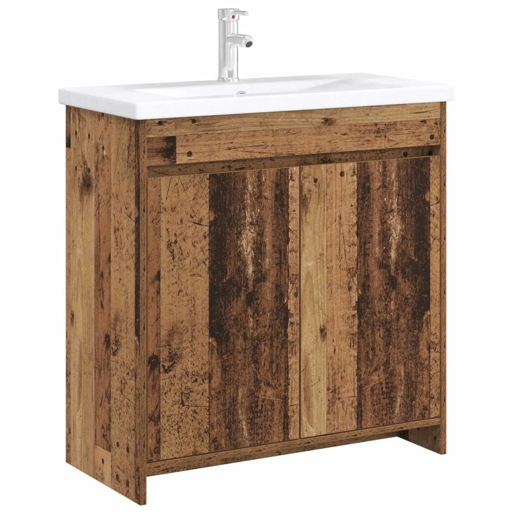 Mobiletto da Bagno Sotto Lavabo Legno antico 890790